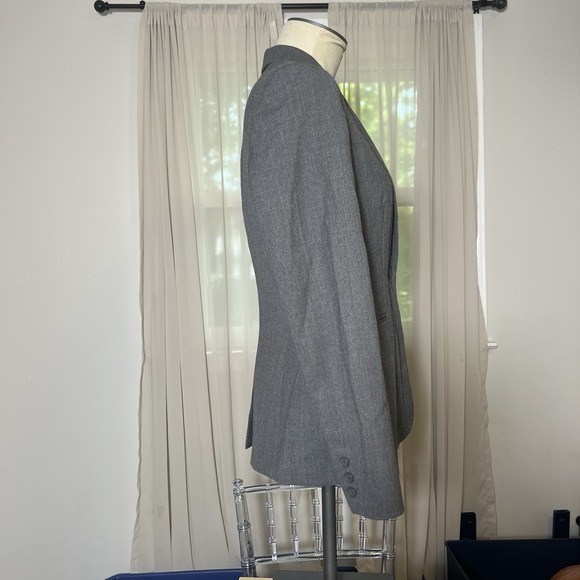 Calvin Klein Gray Wool Blend Blazer Jacket Women's Size 8 Single Button Career - Picture 2 of 7